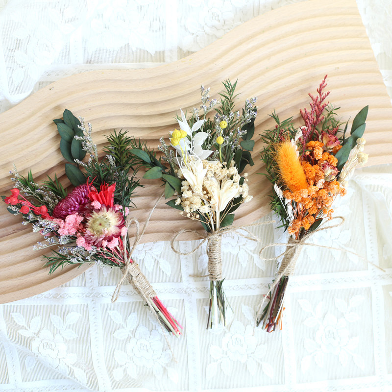 20CM 작은 혼합 천연 말린 꽃 꽃다발 웨딩 부토니에 - Photography Graduation 리뷰 및 가격