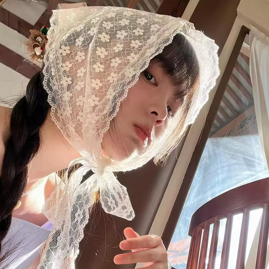 1PC 삼각형 레이스 스카프 화이트 스위트 레이스 터번 - Photography Triangle 리뷰 및 가격