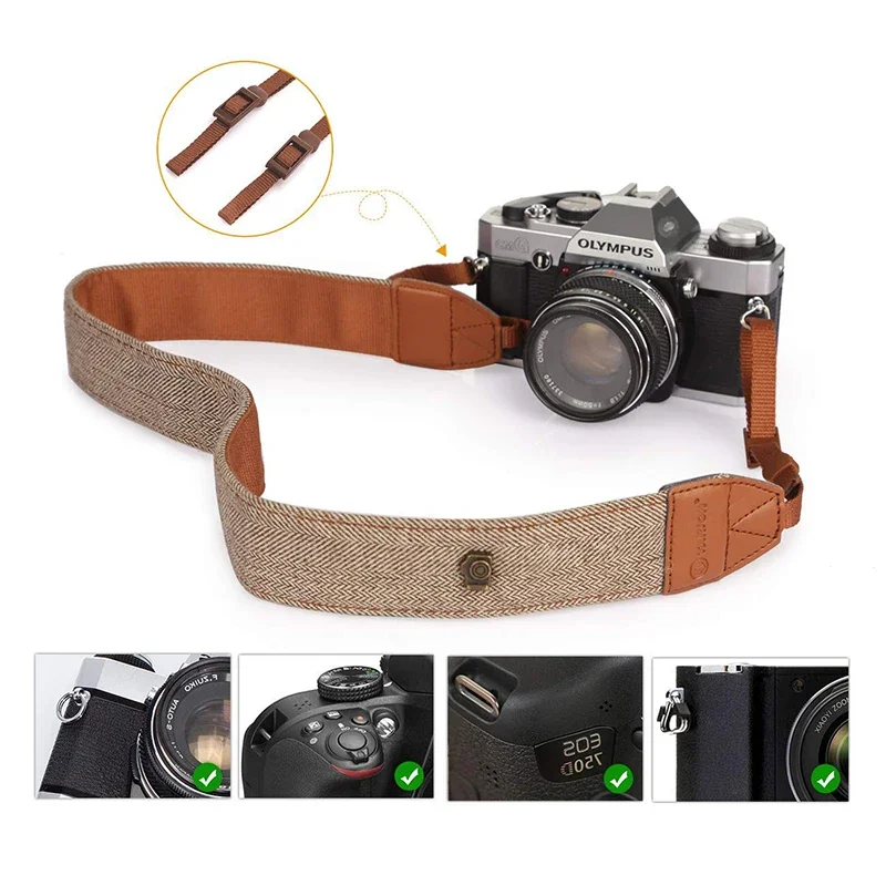 휴대용 카메라 스트랩 조절 가능한 면 가죽 어깨 목 벨 - Photography Ratio 리뷰 및 가격